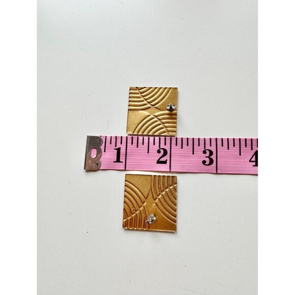 Vintage 80's Unsigned White Silver Rhinestone Enamel Dangle Drop Earrings - Picture 7 of 8